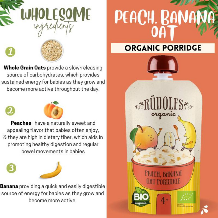 [Halal] Rudolfs Organic Premium Baby Porridge in Pouches (suitable: 4m+ -- 6m+)