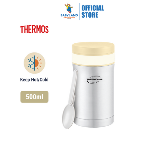 THERMOcafé 500ml Basic Living Vacuum Insulated Food Jar With Spoon 500ml [TC-502FJ(CRM)]