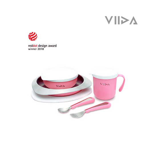 Viida Soufflé Antibacterial Stainless Steel Kids Tableware Set