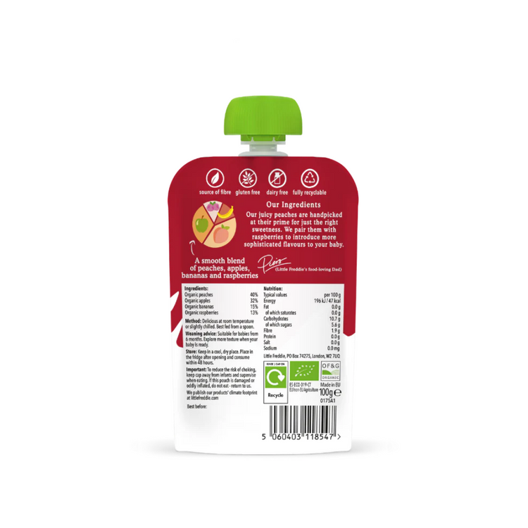 Little Freddie Organic Fruits Pouches (6m+) (90g-100g) - Puree