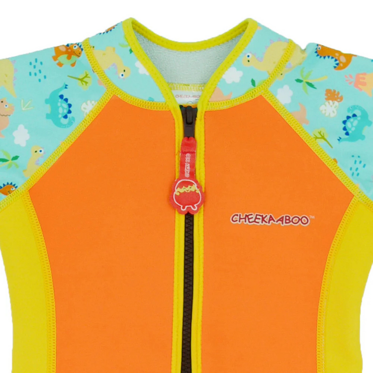 Cheekaaboo Wobbie Toddler Thermal Swimsuit UPF50+ Orange Dino