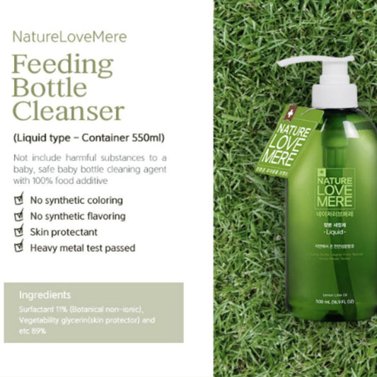 NATURE LOVE MERE Baby Feeding Bottle Cleanser (Bubble / Liquid) | Safe for wash fruits/vegetables