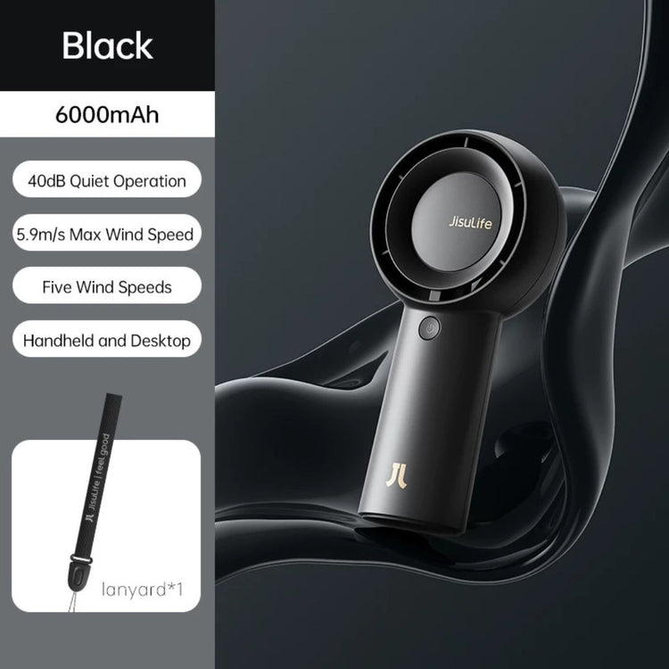 JisuLife Handheld Fan Life5 Plus (4000mAh/6000mAh) (FA43) | 5 Wind speeds Portable Handheld and Desk Turbo Fan Upgrade