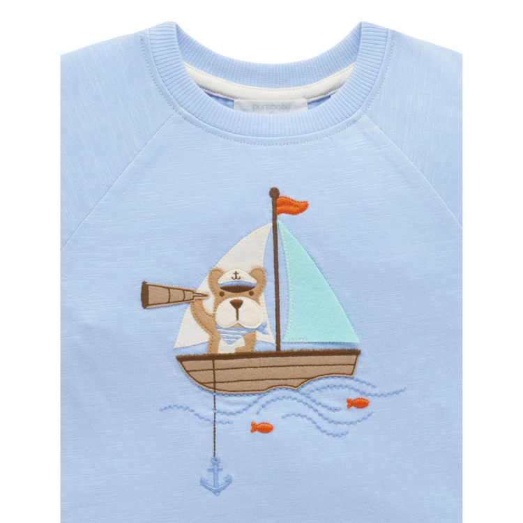 Purebaby Organic Kids Voyager Relaxed Tee - Surf Print