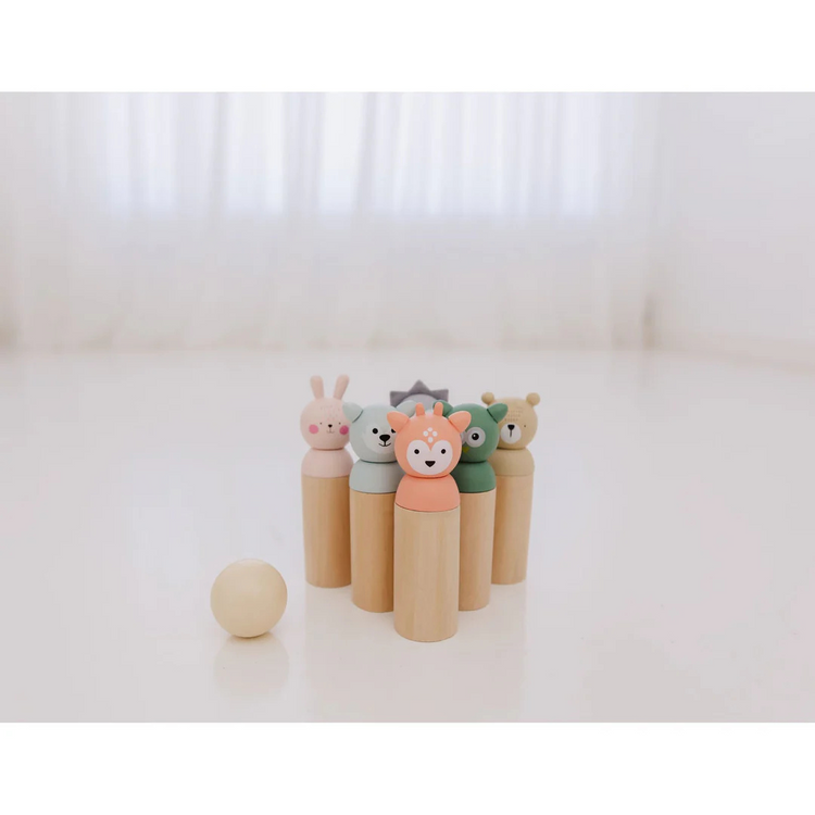 BUBBLE Wooden Animal Bowling Set