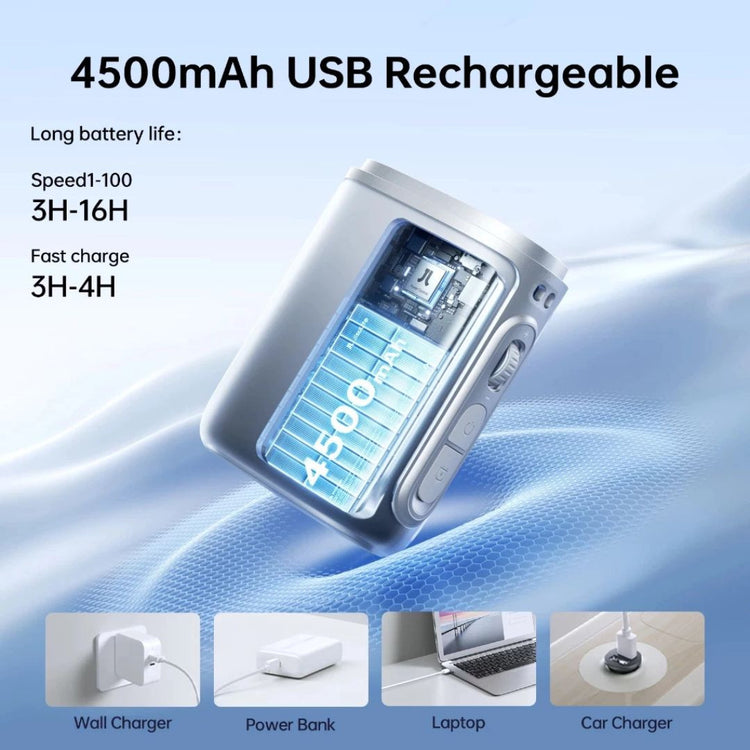 JisuLife Mini Neck Fan Life5 (4500mAh) | Battery 100 Gears Strong Wind Portable Mini Fan