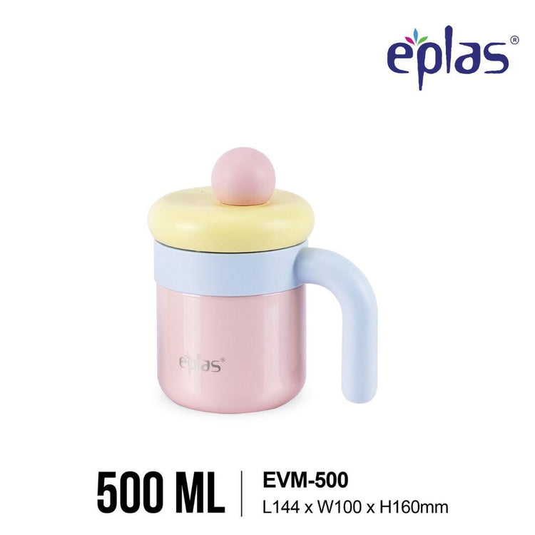 EE JIA Eplas Vacuum Macaron Hand Mug 500ml (EVM-500) (Random Colour)