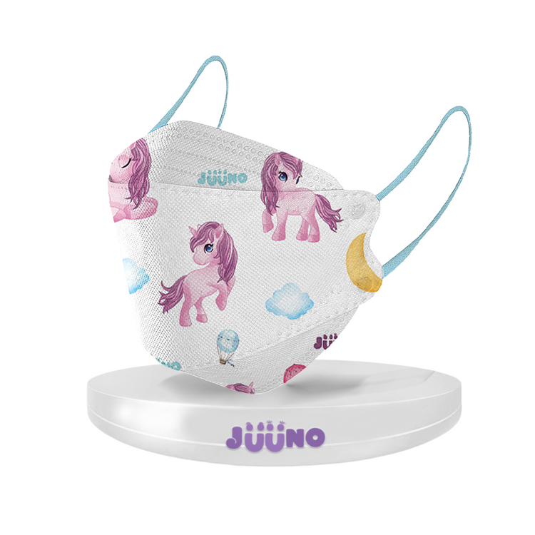 Juuno Kids Mask KF94 Unicorn Fantasy 10'S - Pink | Protective 4Layer Protective >98% 3D Mask