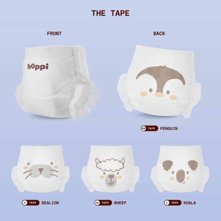 Hoppi The Play Diaper Tape INSTANT ABSORPTION (NB62/S56/M44/L40) x 1 Pack
