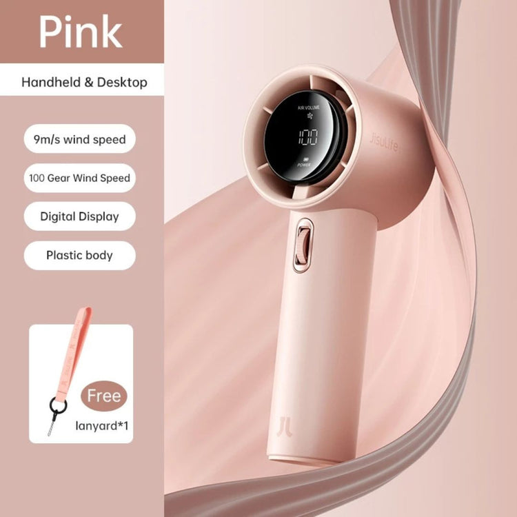 JisuLife Handheld Fan Pro1 (3600mAh) | 100 Speed | Turbo Strong Wind | Portable | Lightweight | Rechargeable
