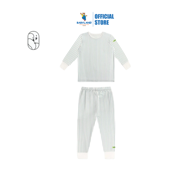 Hamako Tencel Kids/Adult Long Set Fantasy Collection - Striped Aqua 140 (9-10yrs)