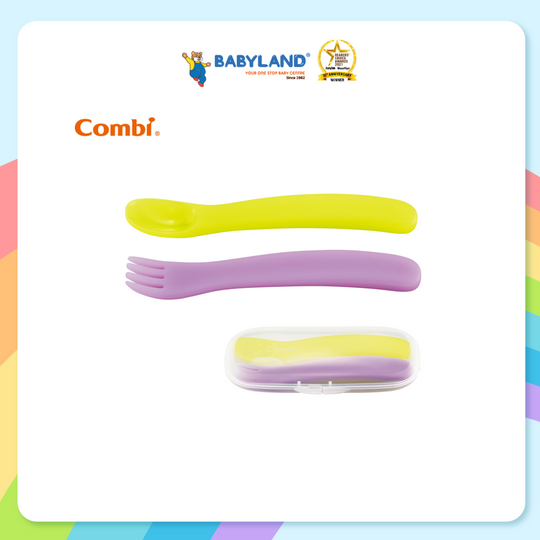 Combi Baby Label Spoon & Fork Set With Case (12m+)