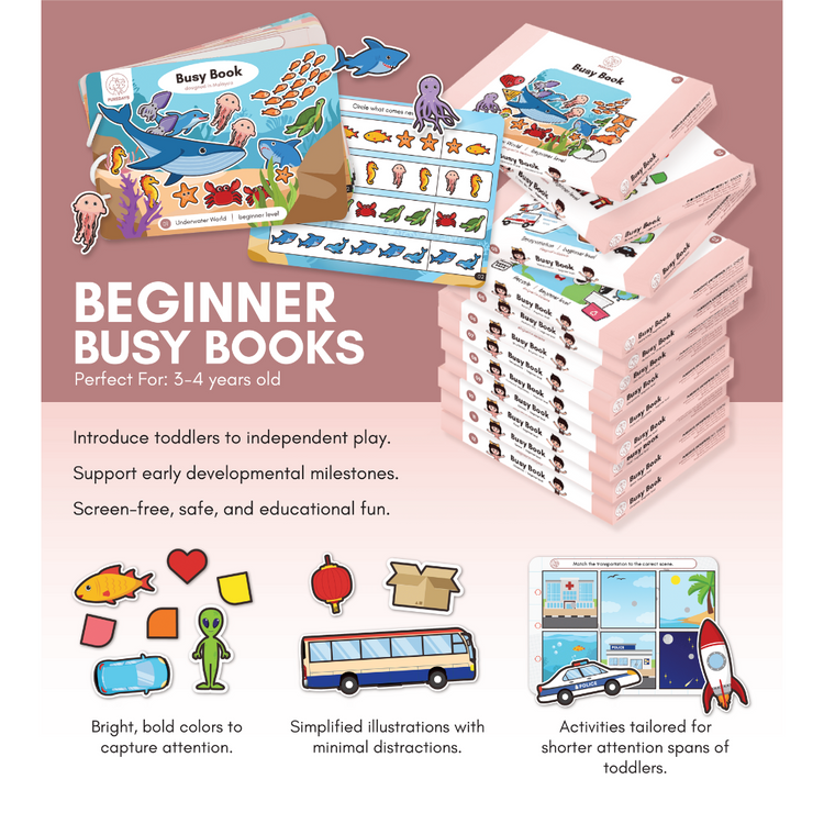 PureDays Beginner Level Busy Books - Book 1 to 12