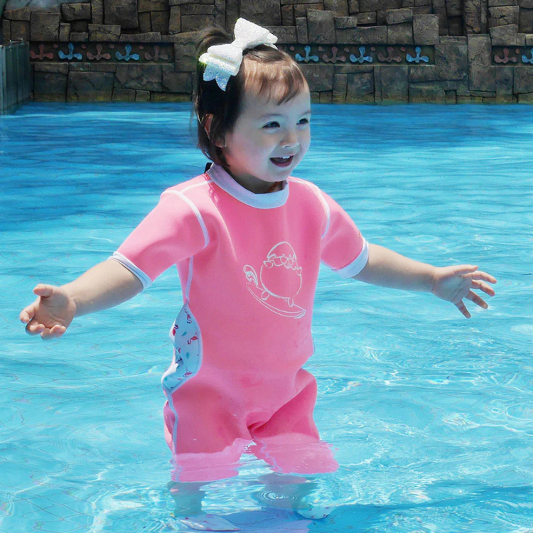 Cheekaaboo Warmiebabes Baby & Toddler Thermal Swimsuit UPF50+ Pink Flamingo