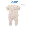 Purebaby Organic Garden Petals Print Baby Kids Printed Zip Growsuit