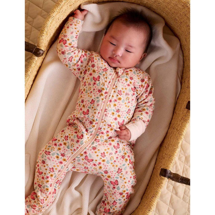 Purebaby Organic Butterfly Print Quilted Growsuit