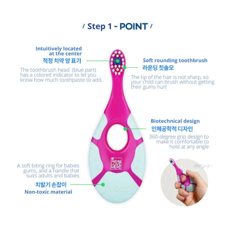 NATURE LOVE MERE Easy Grip Toothbrush 1pc (Random Design)