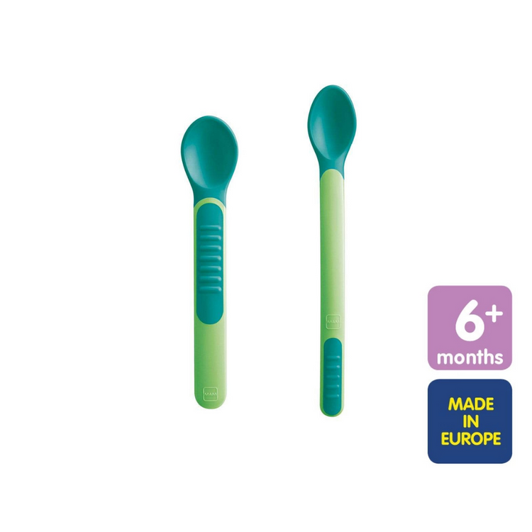 MAM Heat Sensitive Baby Feeding Spoons and Cover (6m+)