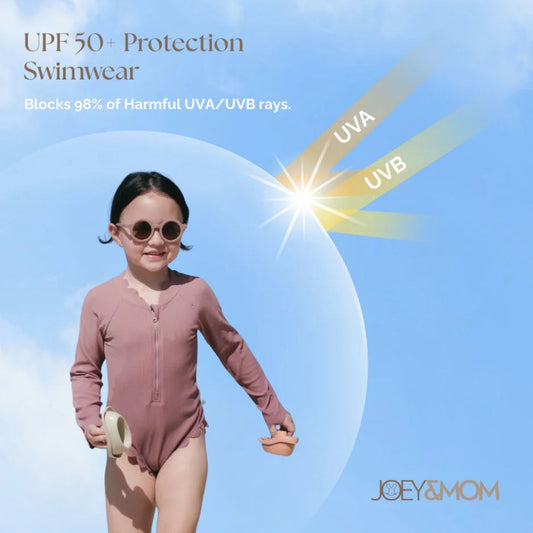 Joey & Mom Kids UPF50+ Swimwear Coastal Collection | Sun Protection Baby & Toddler Swimsuit for Boys & Girls
