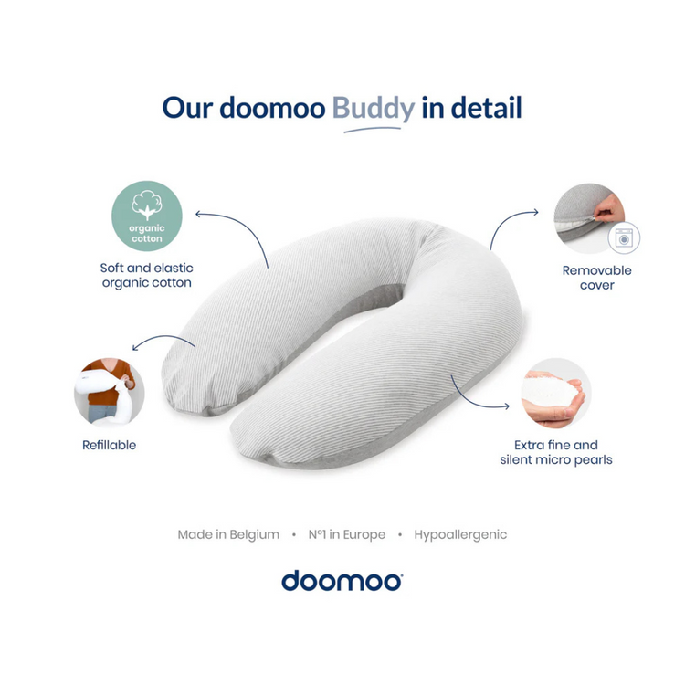 Doomoo Buddy Nursing Pillow - Tetra Jersey Sand