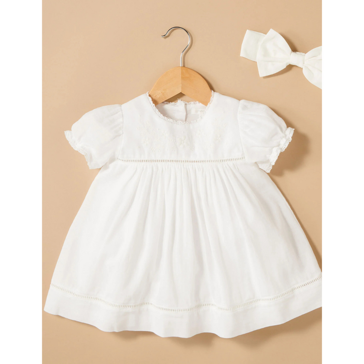 Purebaby Organic Embroidered Dress Vanilla