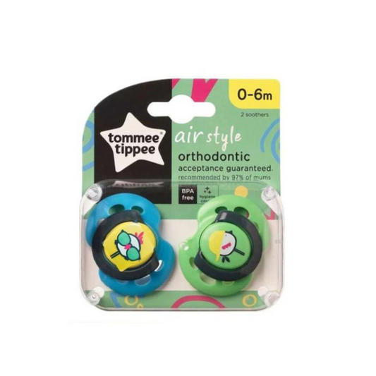 Tommee Tippee Closer To Nature Air Style Soother Twin Pack (Assorted Designs) (0-6M)