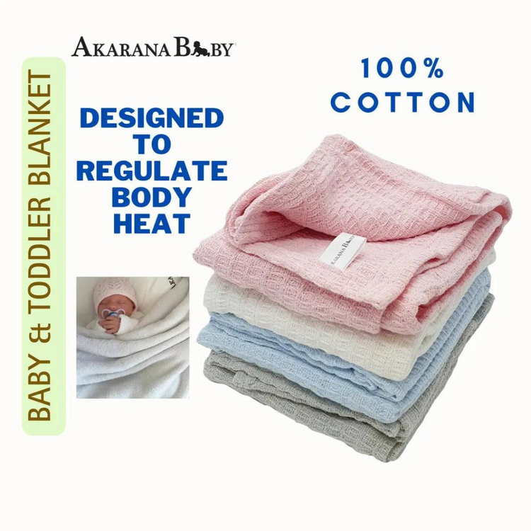 Akarana Baby Waffle Weave Baby & Toddler Blanket 100% Cotton