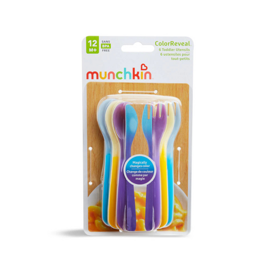 Munchkin Color Reveal Color Changing Toddler Forks & Spoons, 6pk