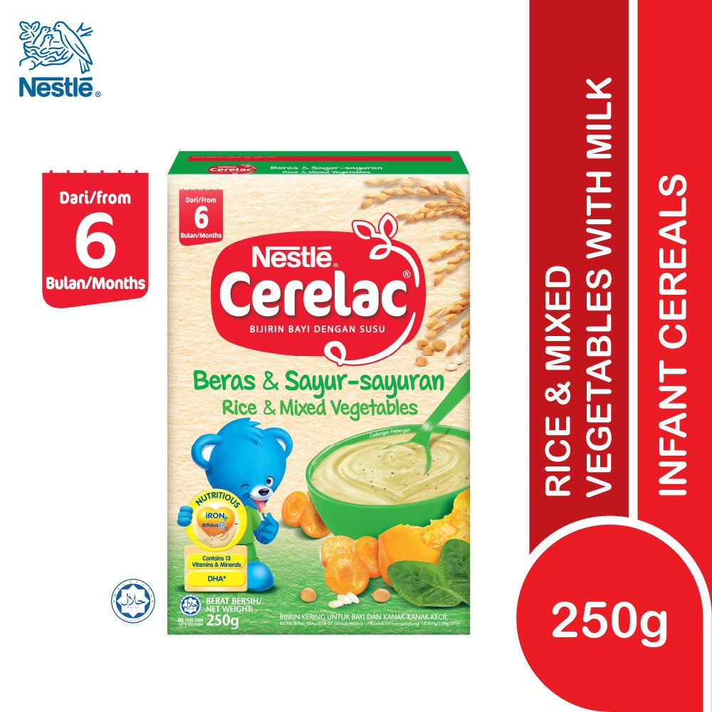 Nestle Cerelac Rice & Mix Vege. 250G – Babyland SS2 Malaysia