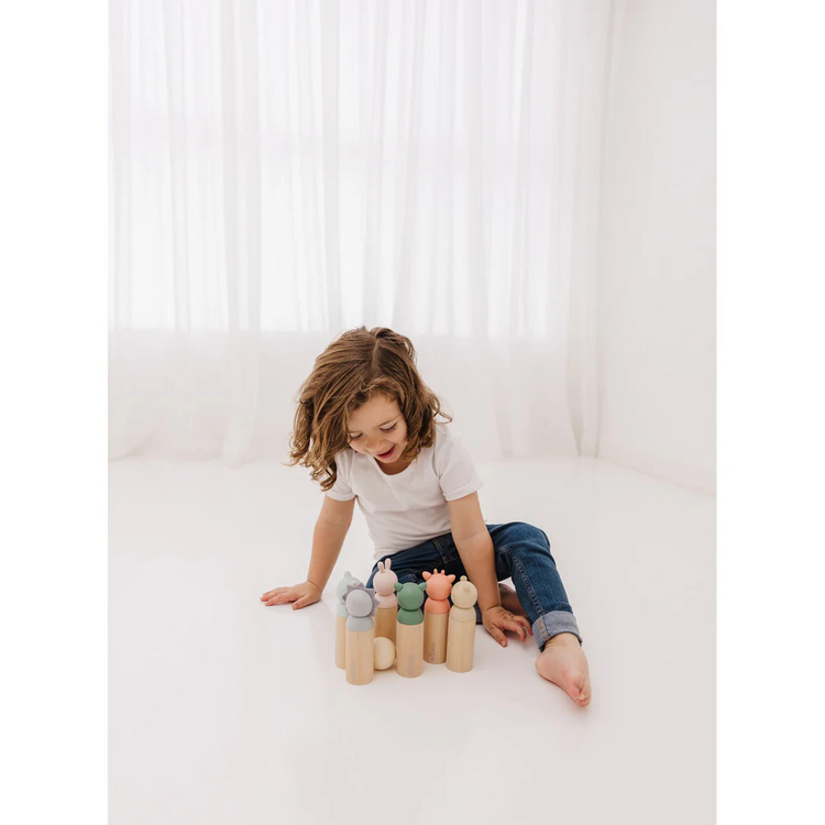 BUBBLE Wooden Animal Bowling Set