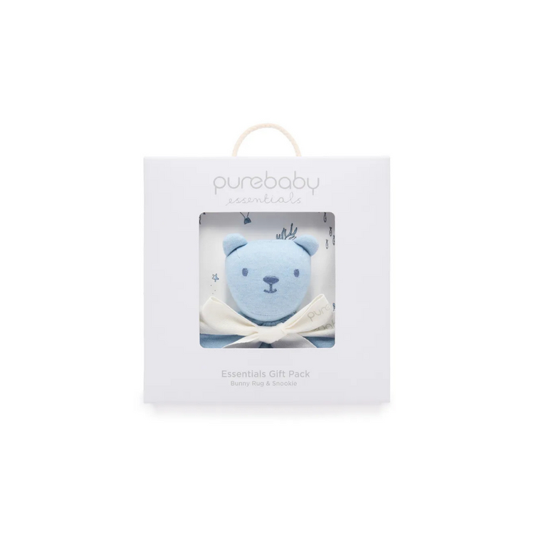 Purebaby Organic Bunny Rug & Snookie Pack Vanilla Nautical
