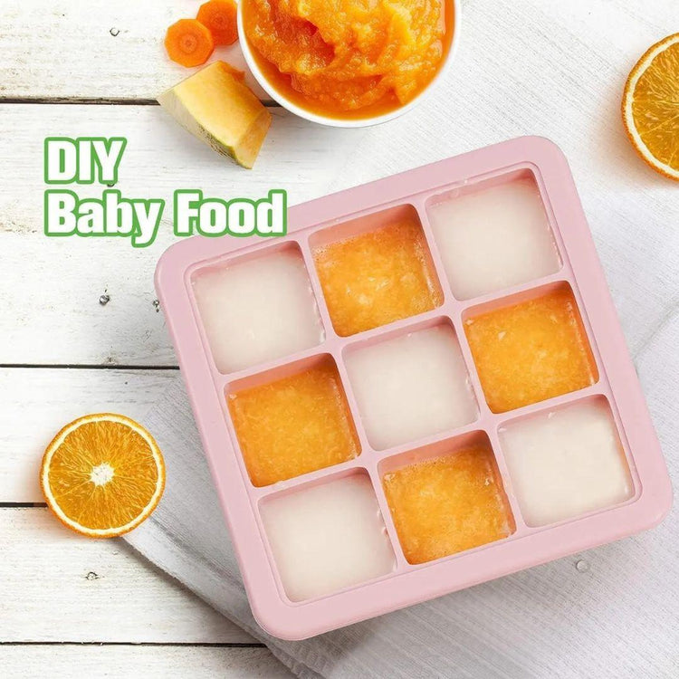 Haakaaa Food & Breastmilk Silicone Freezer Tray with Lid - 9 Compartments