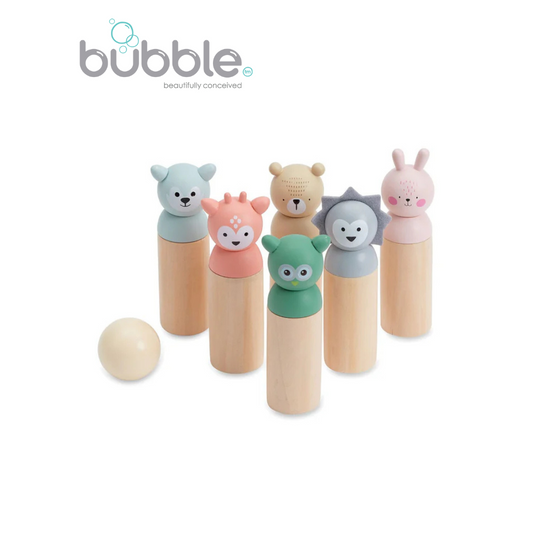 BUBBLE Wooden Animal Bowling Set