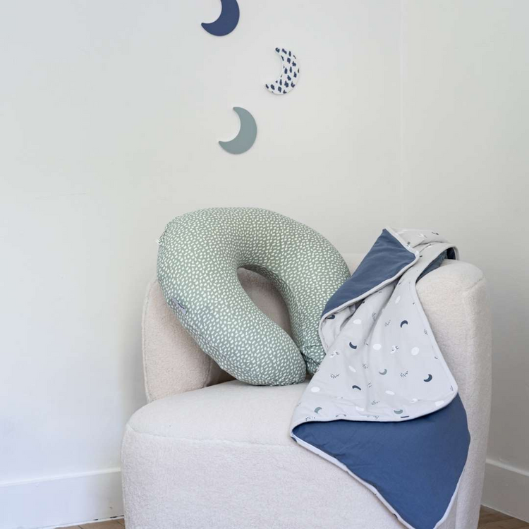 Doomoo Softy Nursing Pillow - Leaves Aqua Green