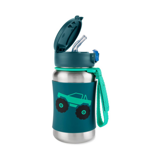 Skip Hop Spark Style Stainless Steel Straw Bottle 350ml - Truck