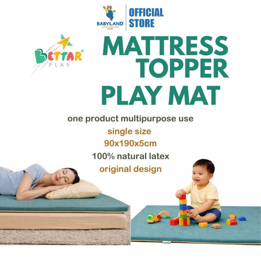Bettar Play Signature Latex Topper Play Mat - single size 100% natural latex multiputpose