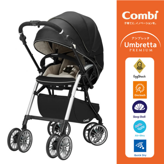 Combi Baby Umbretta 4 CAS Premium EG Stroller - Black | Applicable Age: 1-36 Months (15kg)