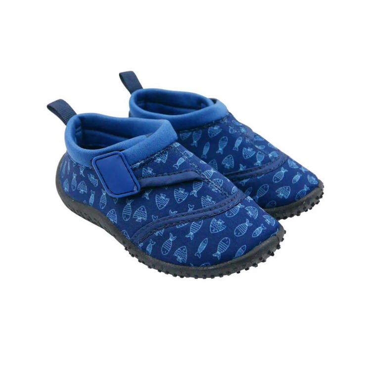 Cheekaaboo Toddler's Aqua Beach Shoes - Blue Fish