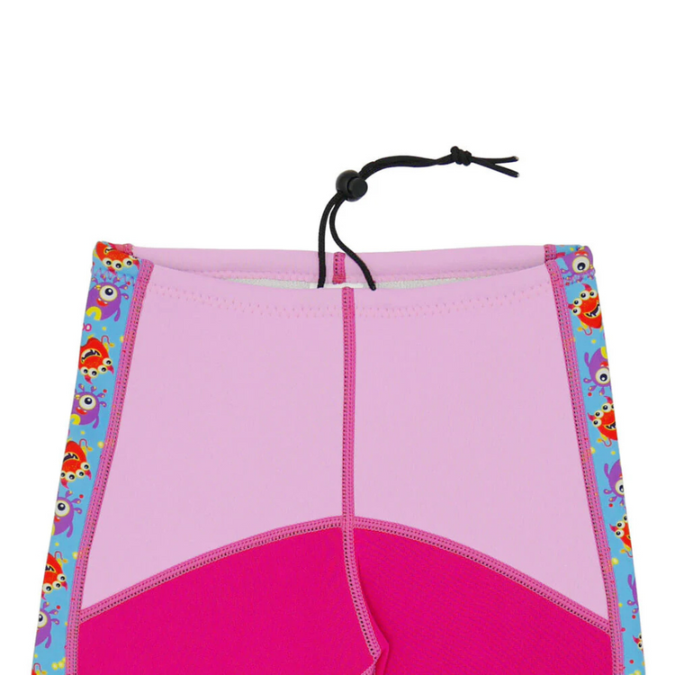Cheekaaboo Twinwets Toddler Thermal Swimsuit UPF50+ Pink Monster