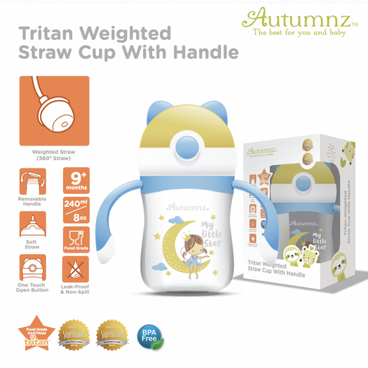 Autumnz Tritan Weighted Straw Cup with Handle 240ml