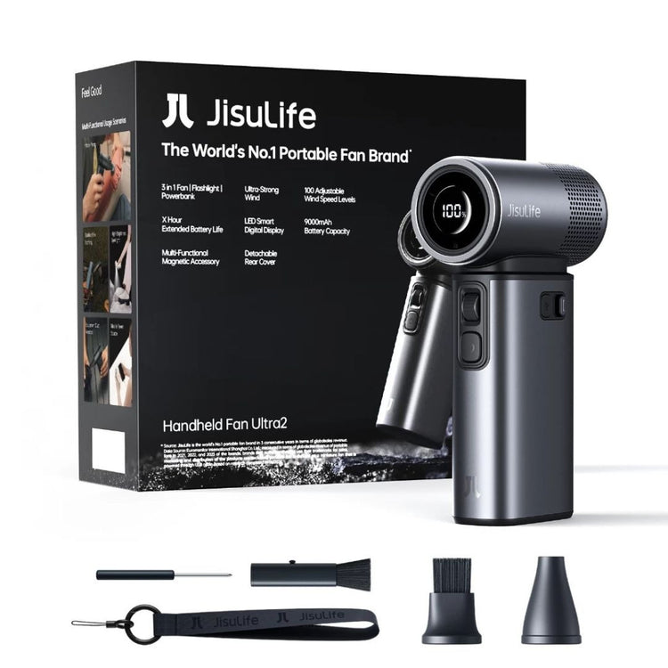 JisuLife Handheld Fan Ultra2 5-In-1 (9000mAh) 25H Cooling Time Portable Mini Fan