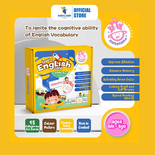 KidZutopia Early Learning Flashcard Book - English Level 1