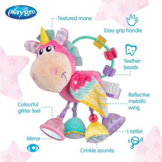 Playgro 0188463 Unicorn Activity Rattle (0m+)