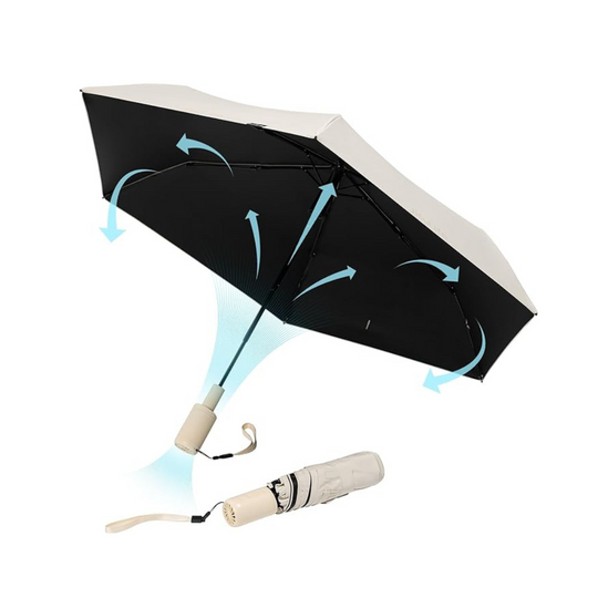 JisuLife Sunshade Fan Umbrella - Brown
