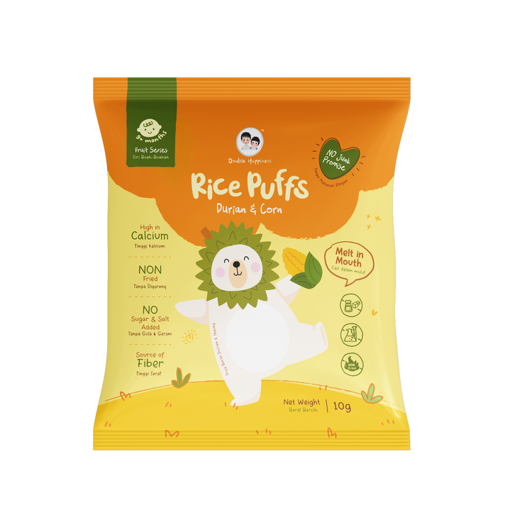 Double Happiness Rice Puff 10g - Durian & Corn
