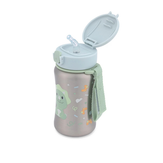Skip Hop Besties Squad Stainless Steel Straw Bottle - Dino (12+ months)