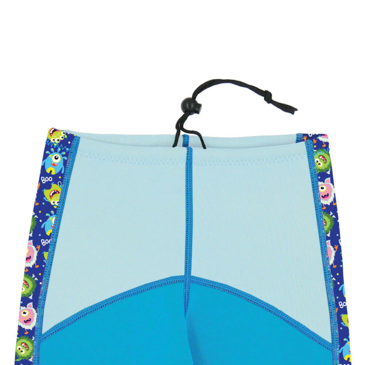 Cheekaaboo Twinwets Toddler Thermal Swimsuit UPF50+ Blue Monster