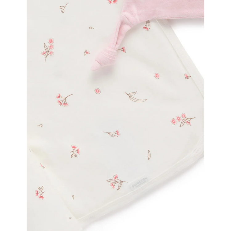 Purebaby Organic Bunny Rug & Snookie Pack Vanilla Blossom
