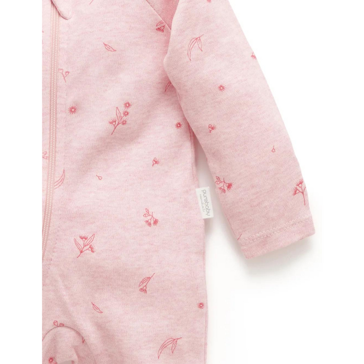 Purebaby Organic Zip Growsuit - Peony Blossom