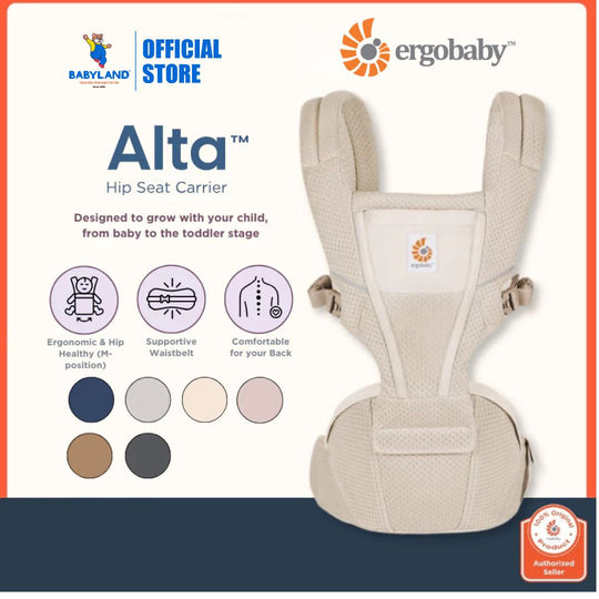 Ergobaby Alta Hipseat Carrier All over, SoftFlex ™Mesh for #1 Airflow Ergonomic Wide cushioned Hipseat 4-48 months